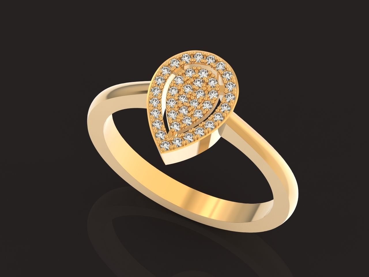 Diamond set Ring and pendant Pear shaped halo 2693 3D Model Collection_38