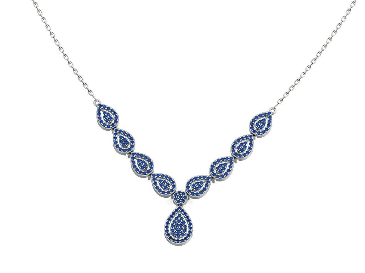 Diamond set Ring and pendant Pear shaped halo 2693 3D Model Collection_27