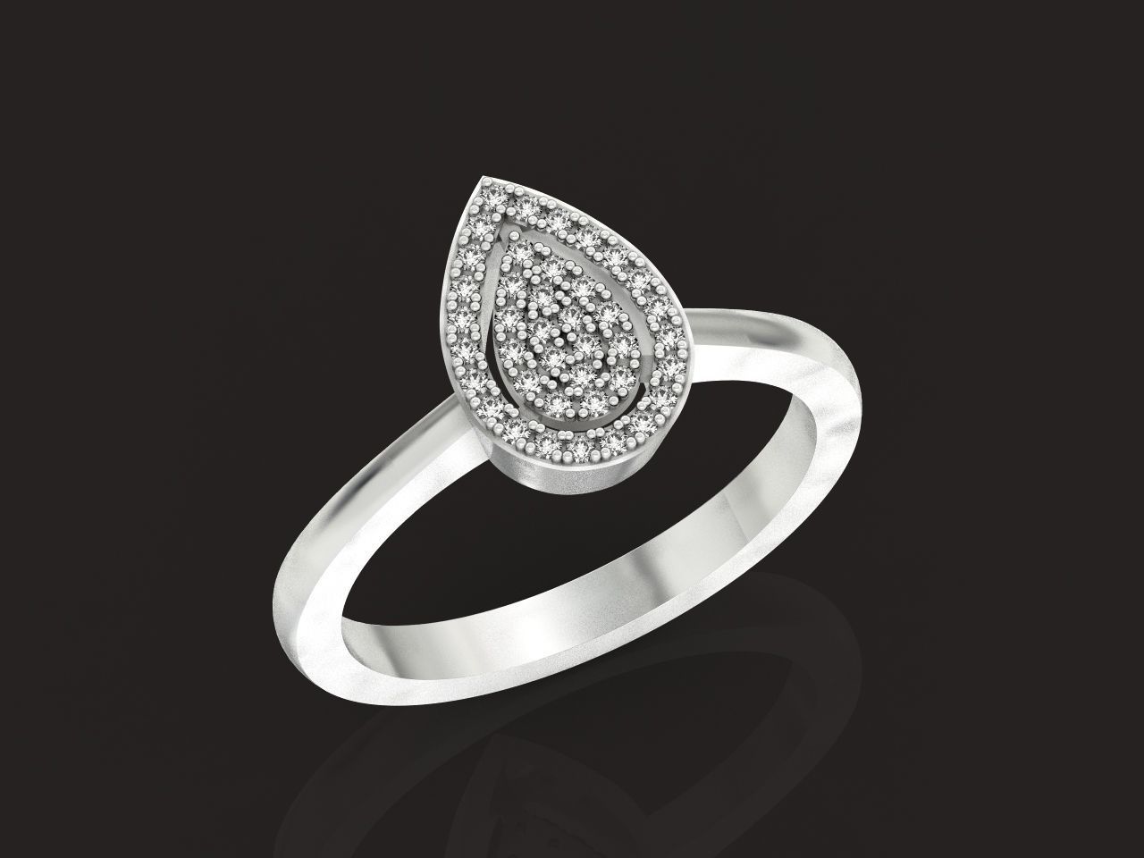 Diamond set Ring and pendant Pear shaped halo 2693 3D Model Collection_39