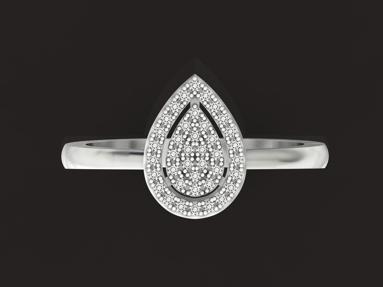 Diamond set Ring and pendant Pear shaped halo 2693 3D Model Collection_40