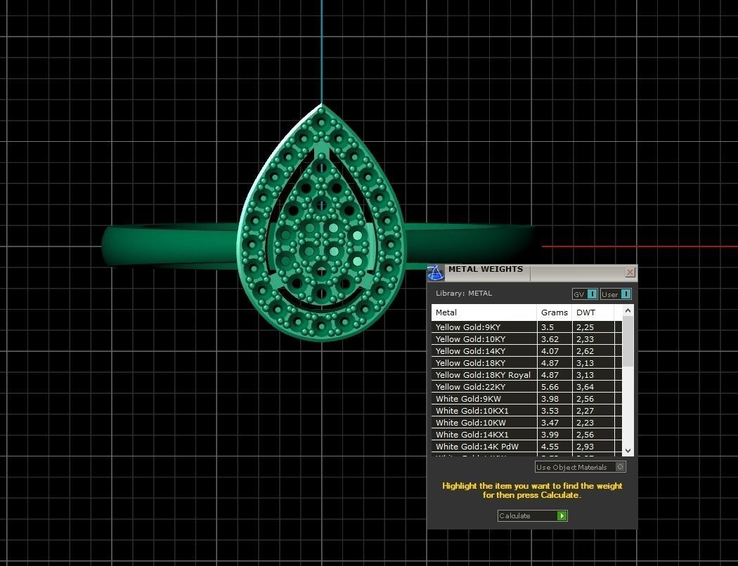 Diamond set Ring and pendant Pear shaped halo 2693 3D Model Collection_6