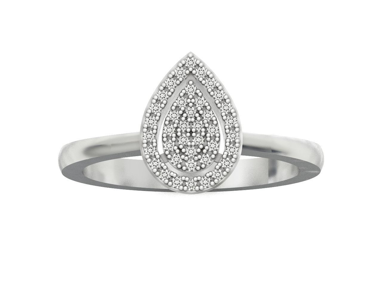 Diamond set Ring and pendant Pear shaped halo 2693 3D Model Collection_33