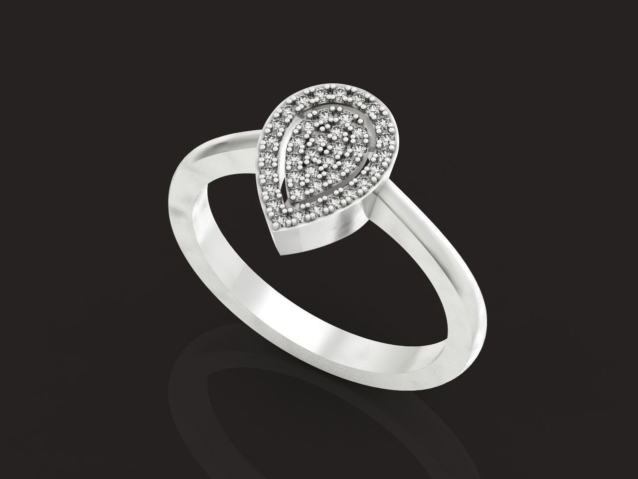 Diamond set Ring and pendant Pear shaped halo 2693 3D Model Collection_36
