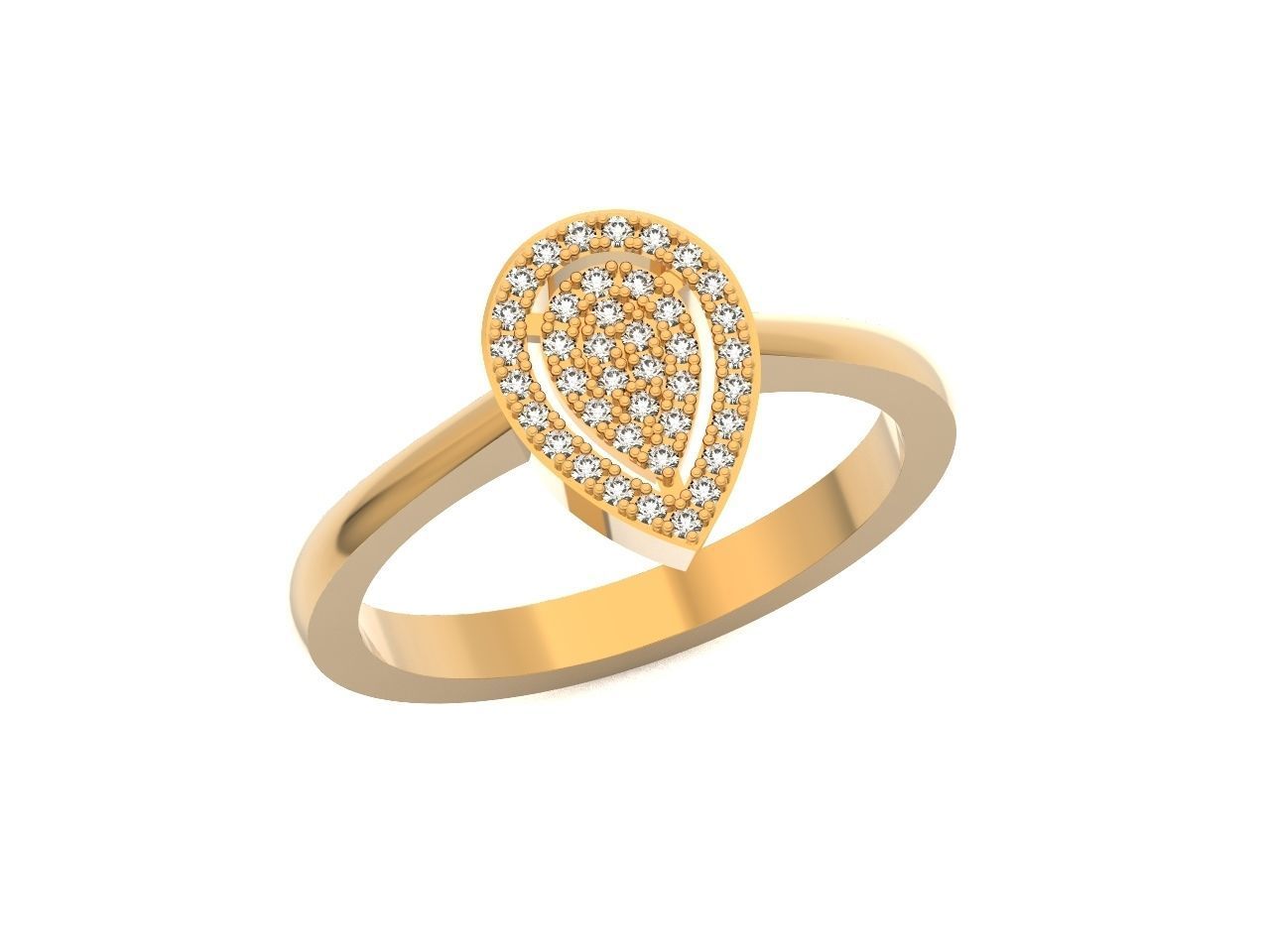 Diamond set Ring and pendant Pear shaped halo 2693 3D Model Collection_32