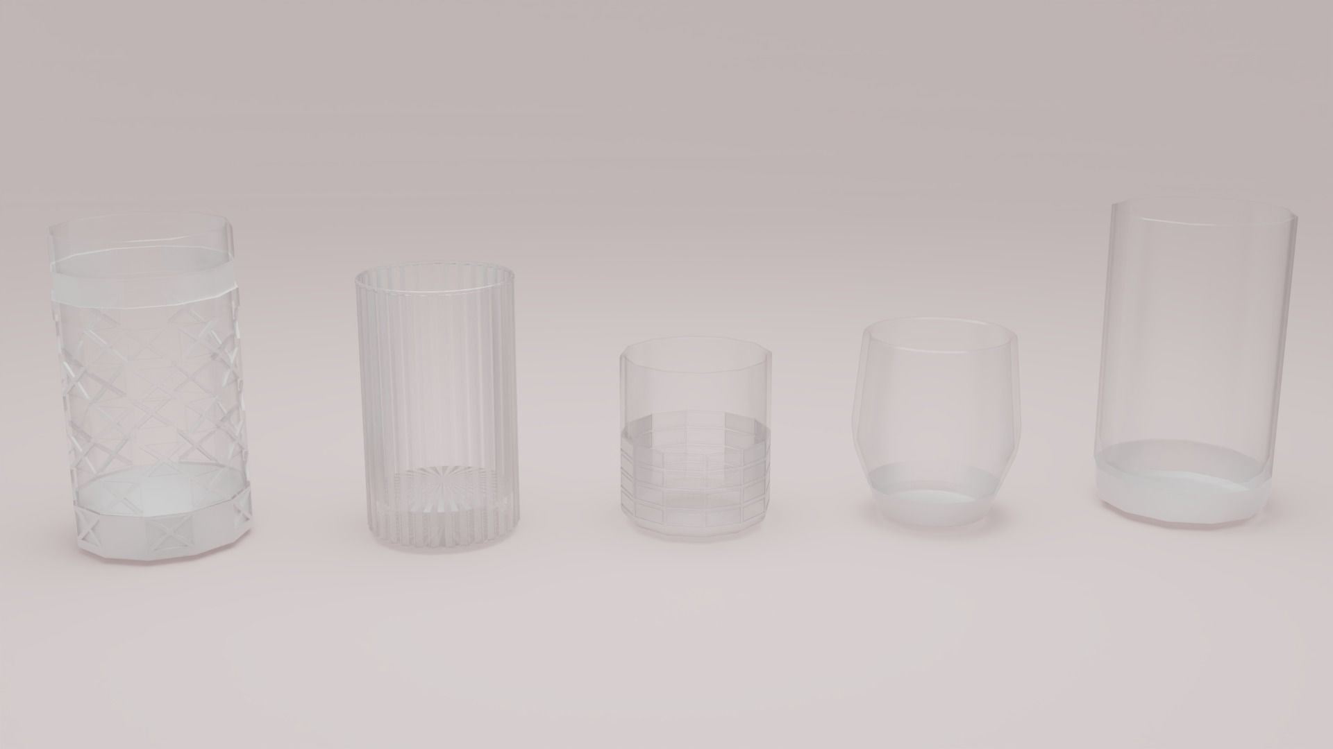 Glasses Low-poly 3D model_1