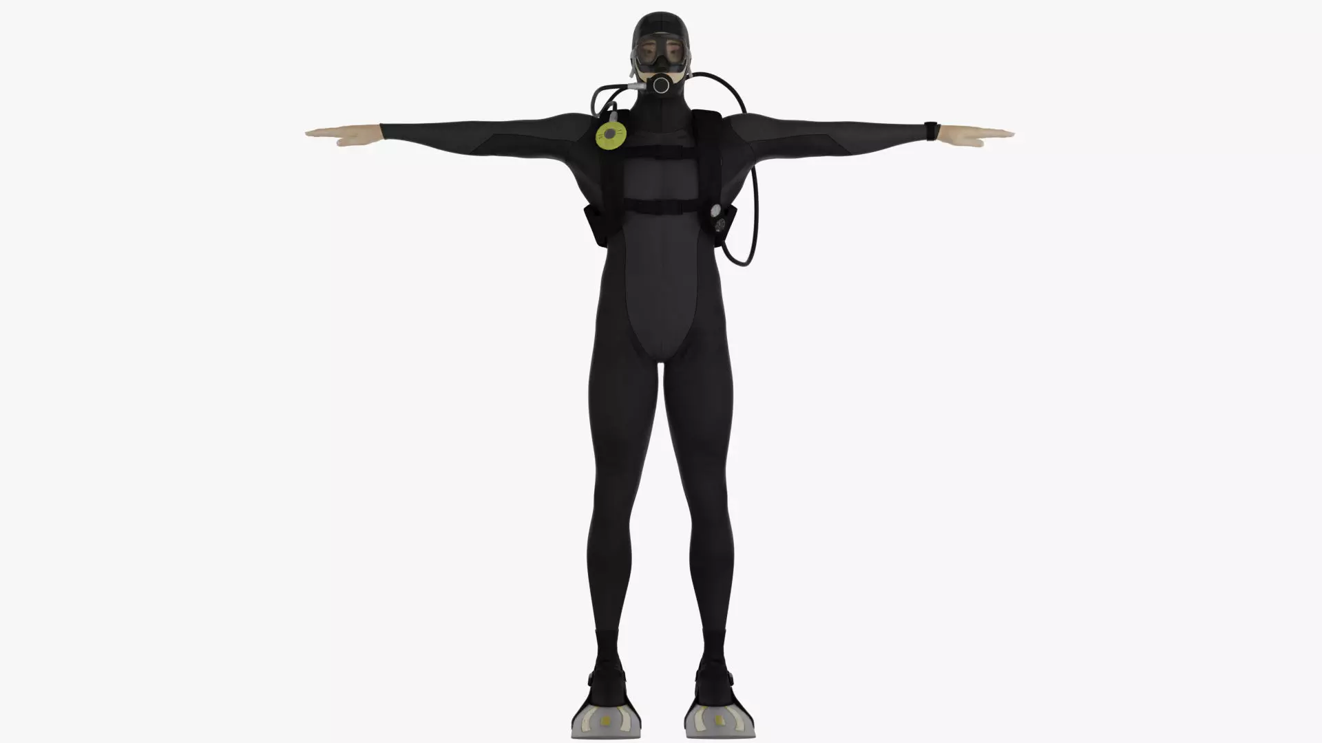 Scuba Diver Diving Suit Low-poly 3D model