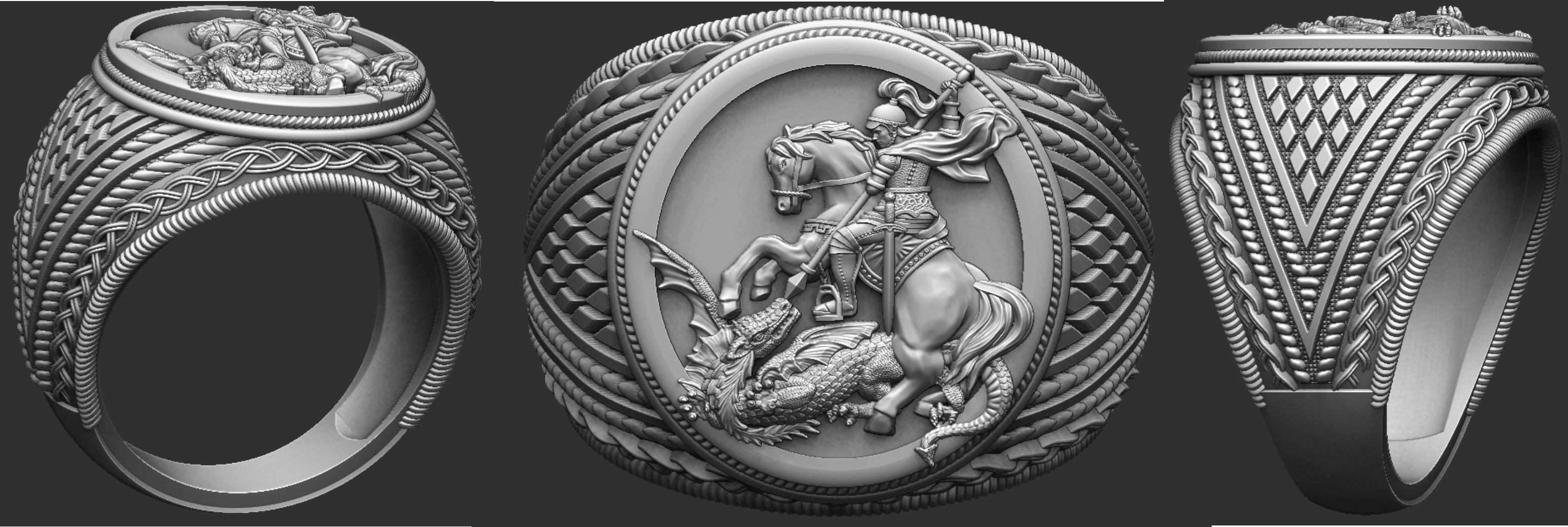 Saint George Ring - Sao Jorge 3D print model_1