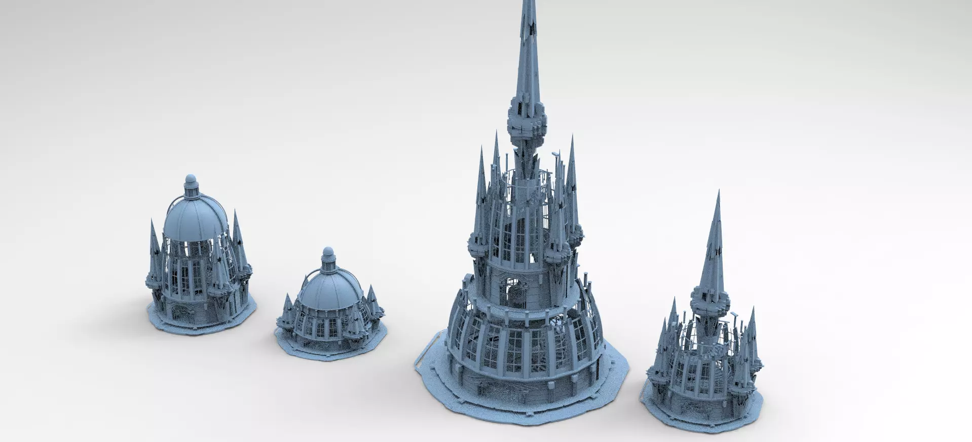 Volcano Tower castle 4 Towers  3D model_0