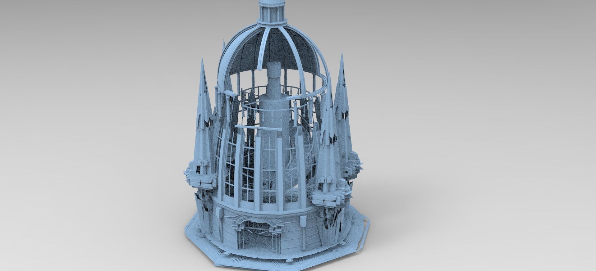 Volcano Tower castle 4 Towers  3D model_1