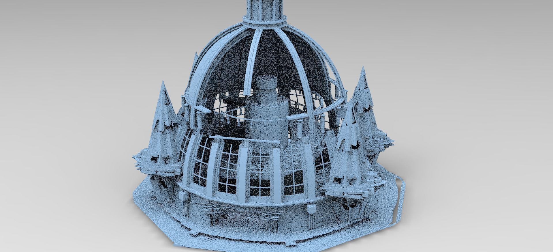 Volcano Tower castle 4 Towers  3D model_2