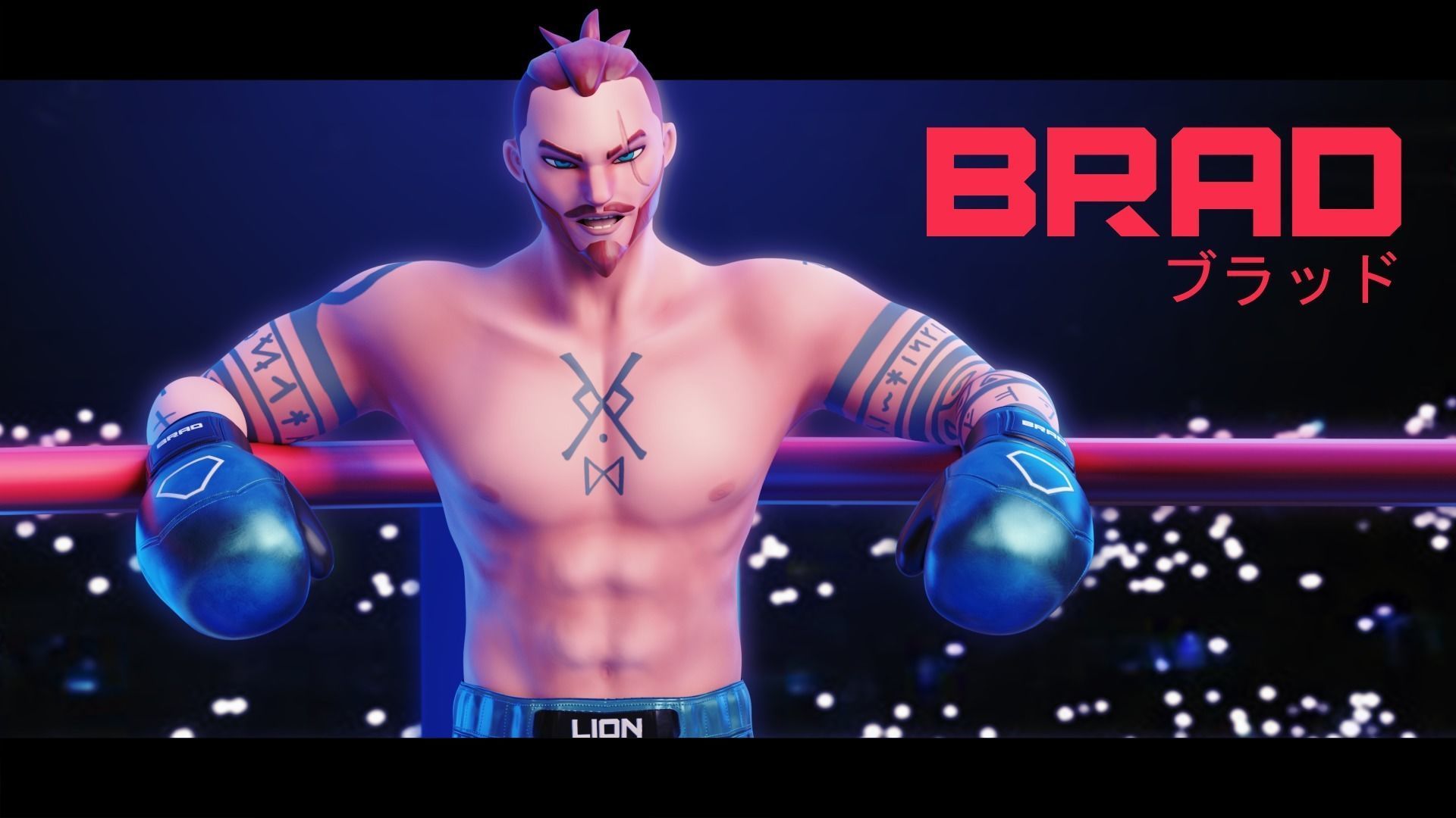 Low Poly Boxer - MMA Fighter - Brad Low-poly 3D model_3