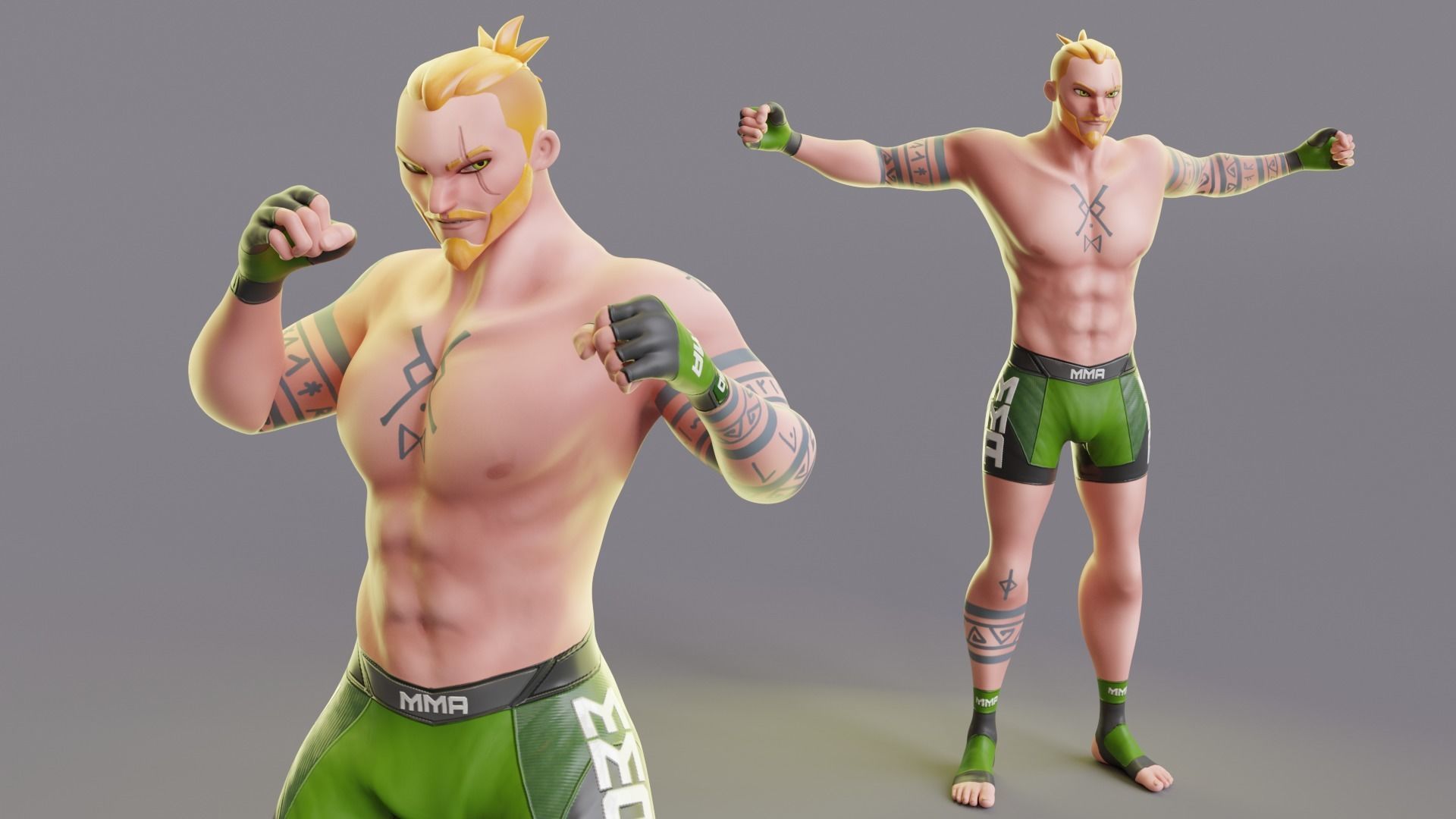 Low Poly Boxer - MMA Fighter - Brad Low-poly 3D model_16