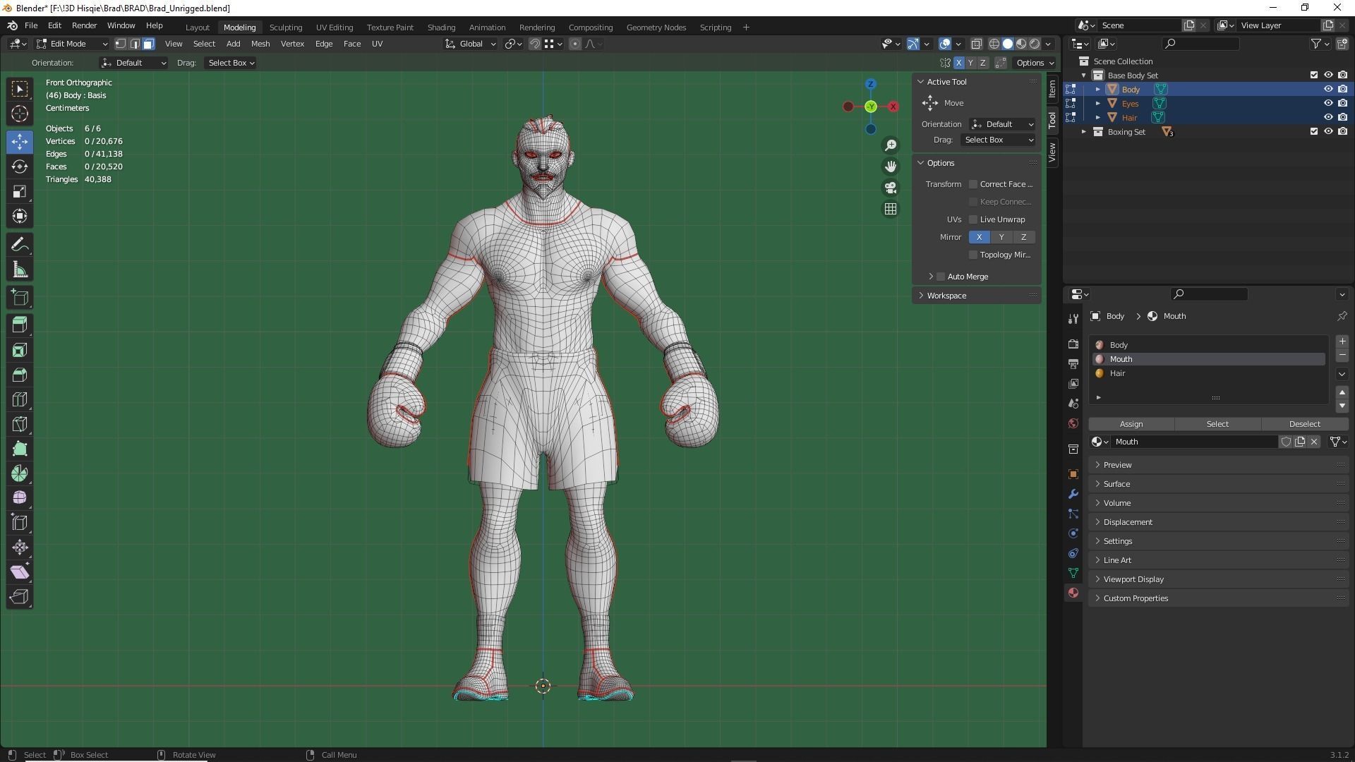 Low Poly Boxer - MMA Fighter - Brad Low-poly 3D model_19