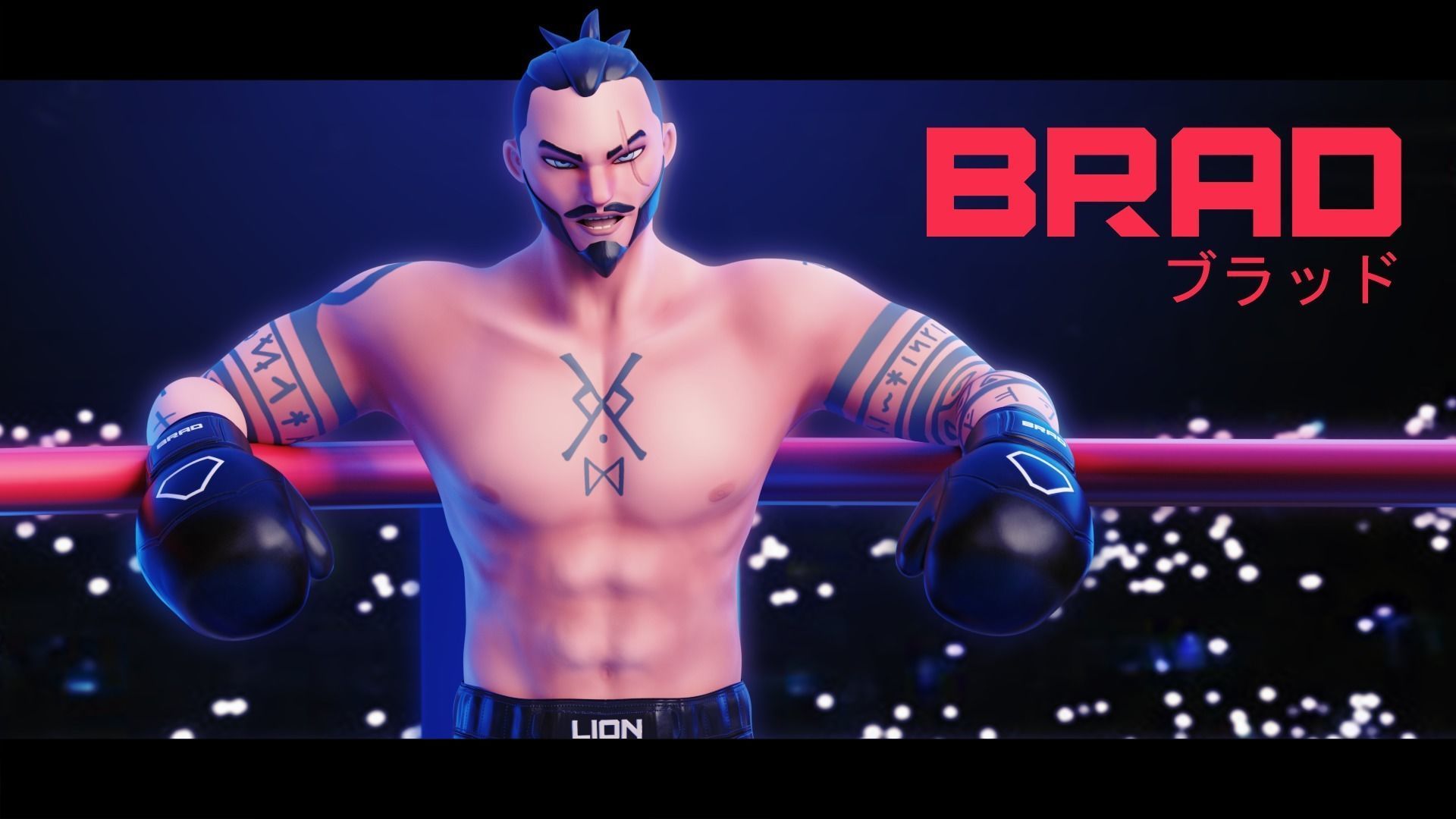Low Poly Boxer - MMA Fighter - Brad Low-poly 3D model_4