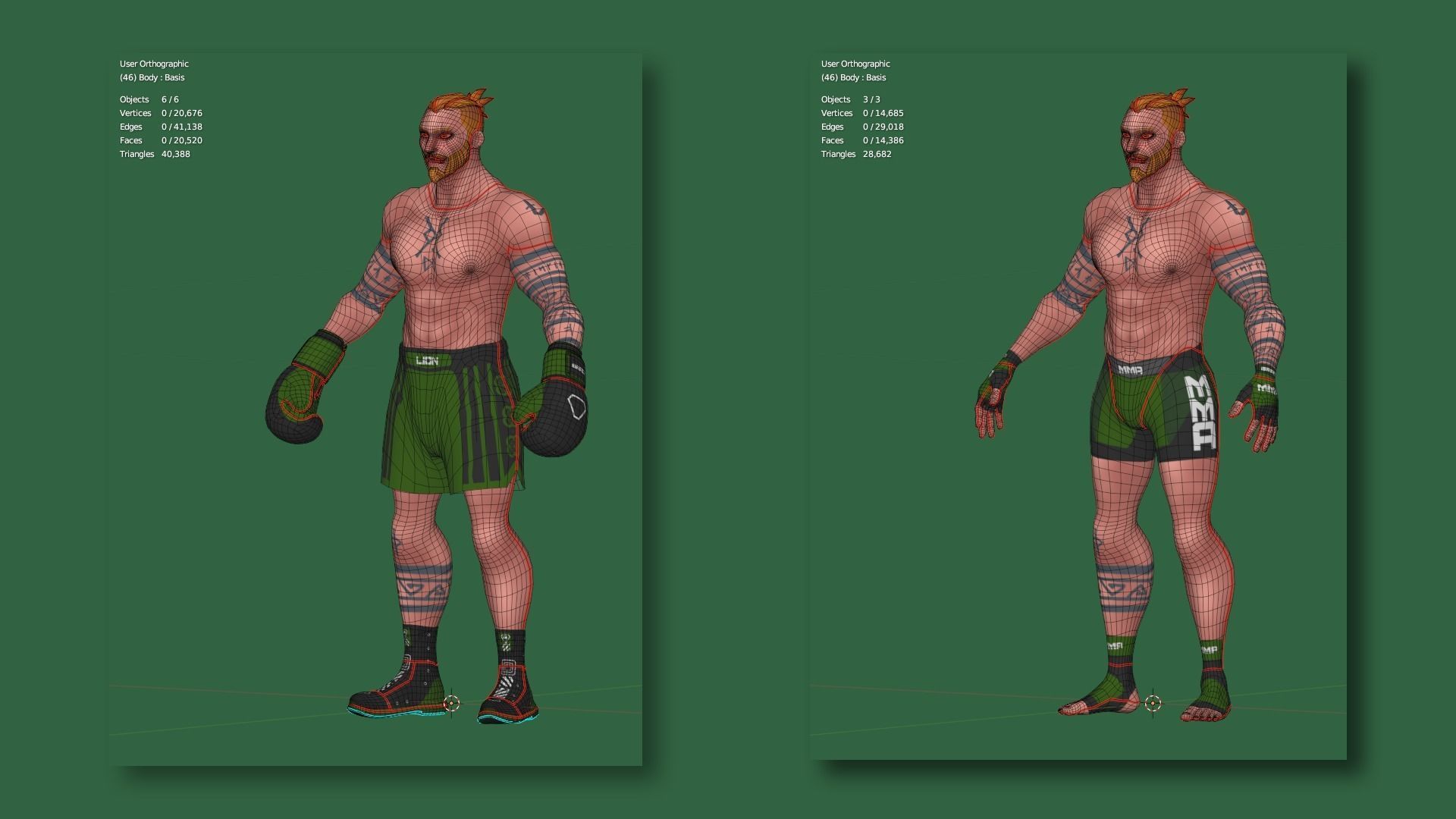 Low Poly Boxer - MMA Fighter - Brad Low-poly 3D model_21