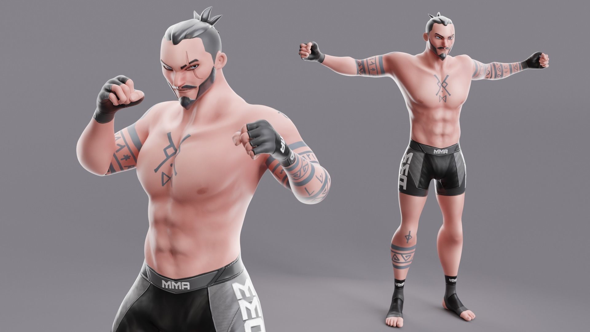 Low Poly Boxer - MMA Fighter - Brad Low-poly 3D model_18