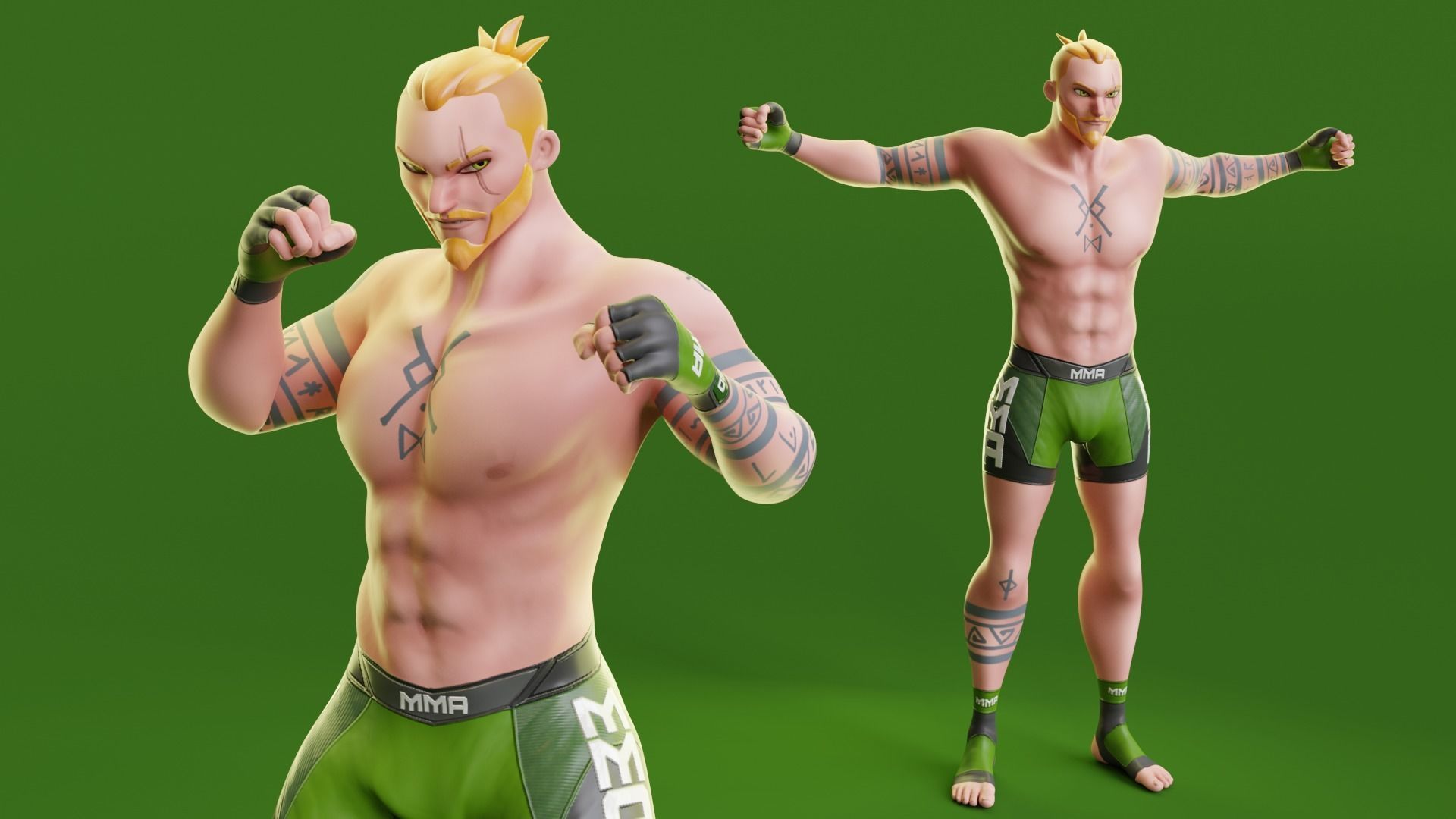 Low Poly Boxer - MMA Fighter - Brad Low-poly 3D model_15