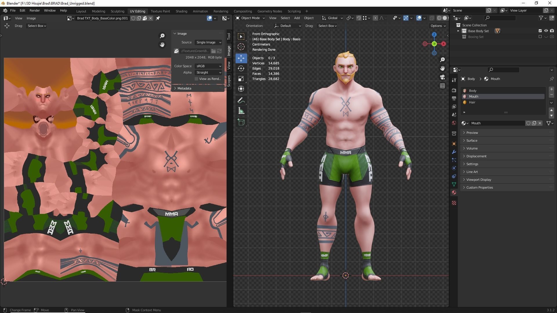 Low Poly Boxer - MMA Fighter - Brad Low-poly 3D model_22