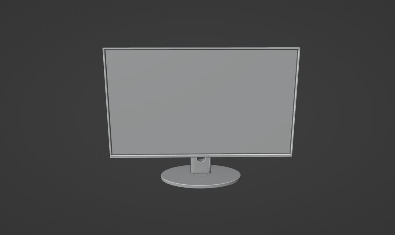 Desktop Moniter Low-poly 3D model_17