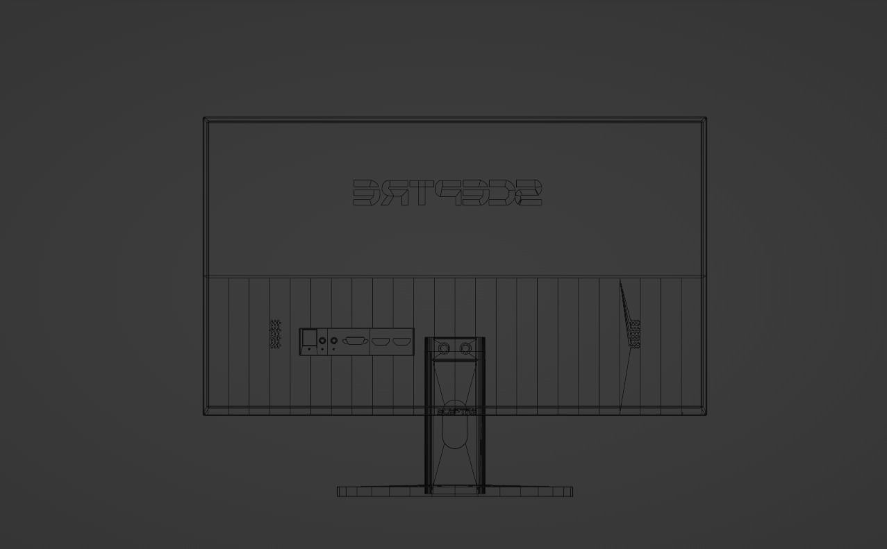 Desktop Moniter Low-poly 3D model_14