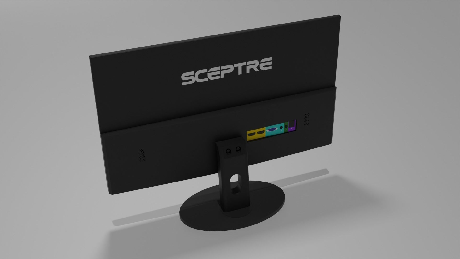 Desktop Moniter Low-poly 3D model_1
