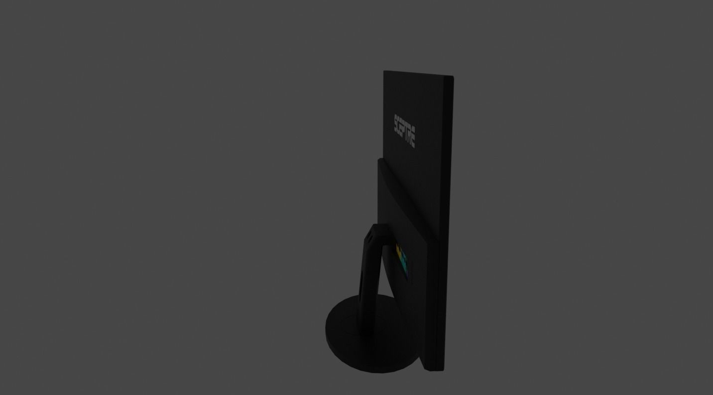 Desktop Moniter Low-poly 3D model_5