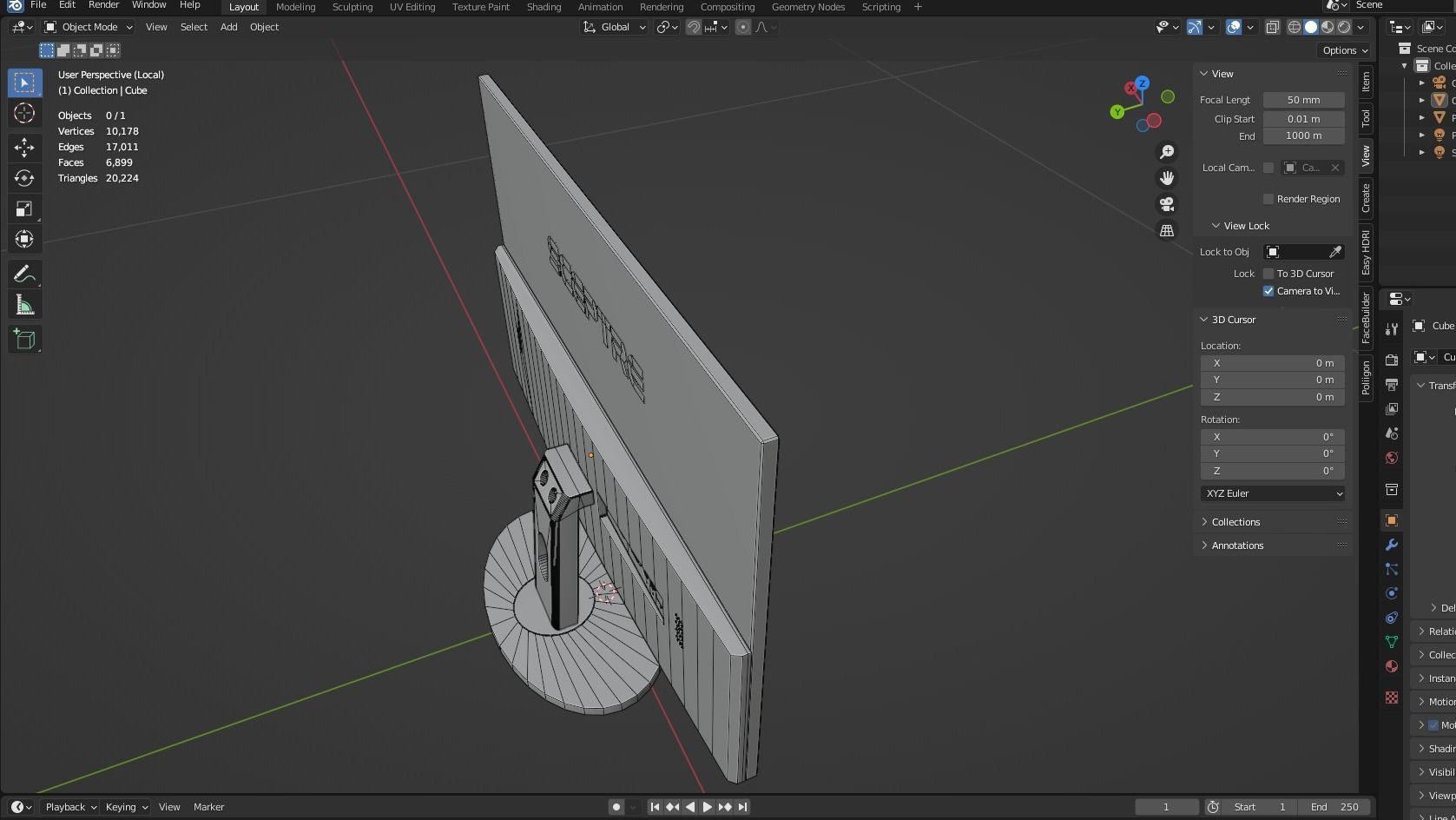 Desktop Moniter Low-poly 3D model_12