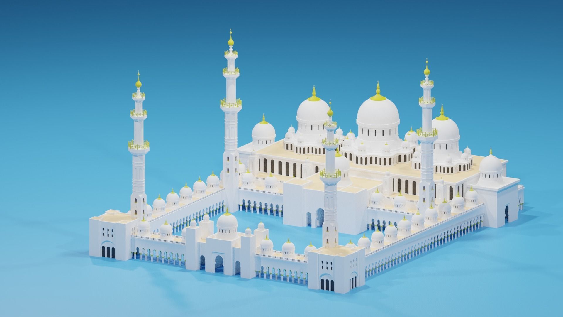 Sheikh Zayed Mosque Abu Dhabi UAE 3D model_1