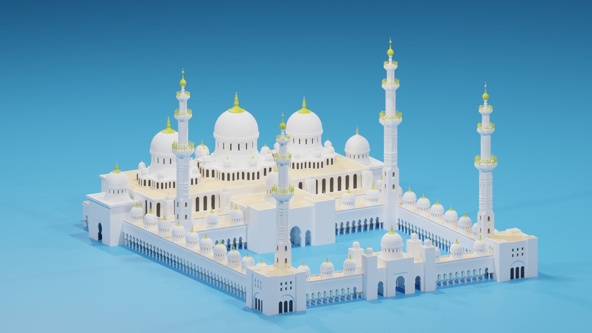 Sheikh Zayed Mosque Abu Dhabi UAE 3D model_3