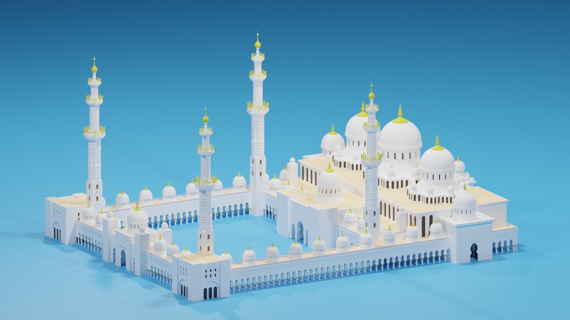 Sheikh Zayed Mosque Abu Dhabi UAE 3D model_7