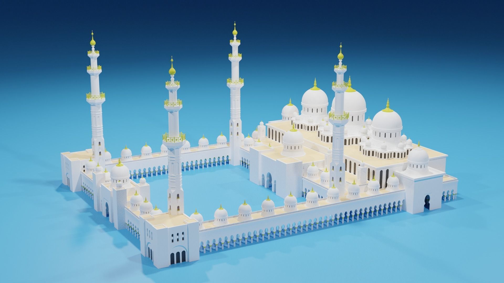 Sheikh Zayed Mosque Abu Dhabi UAE 3D model_8