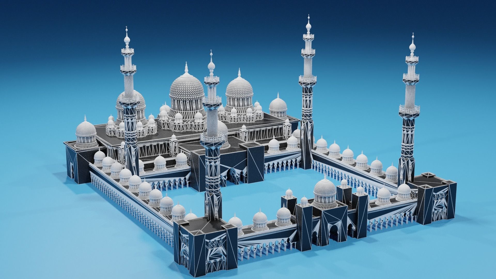 Sheikh Zayed Mosque Abu Dhabi UAE 3D model_10