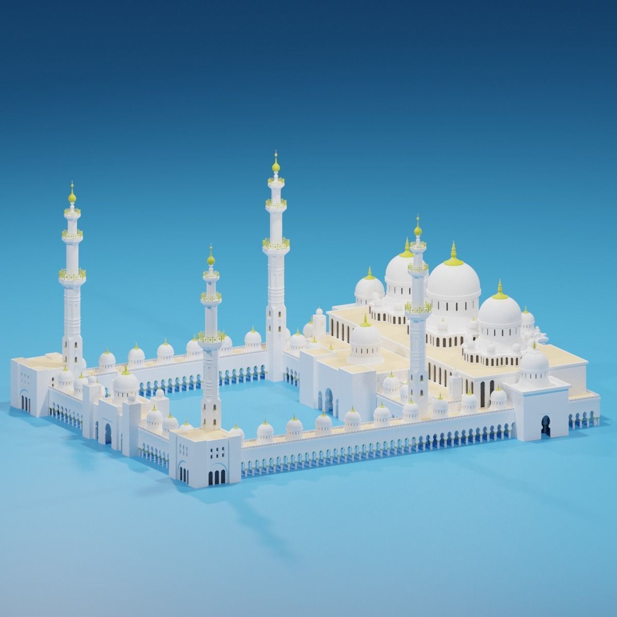 Sheikh Zayed Mosque Abu Dhabi UAE 3D model_11