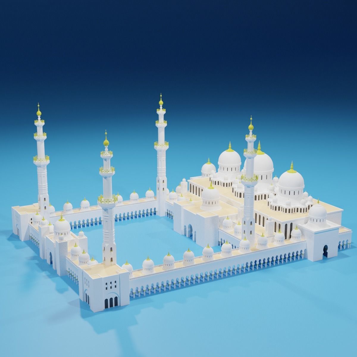 Sheikh Zayed Mosque Abu Dhabi UAE 3D model_12