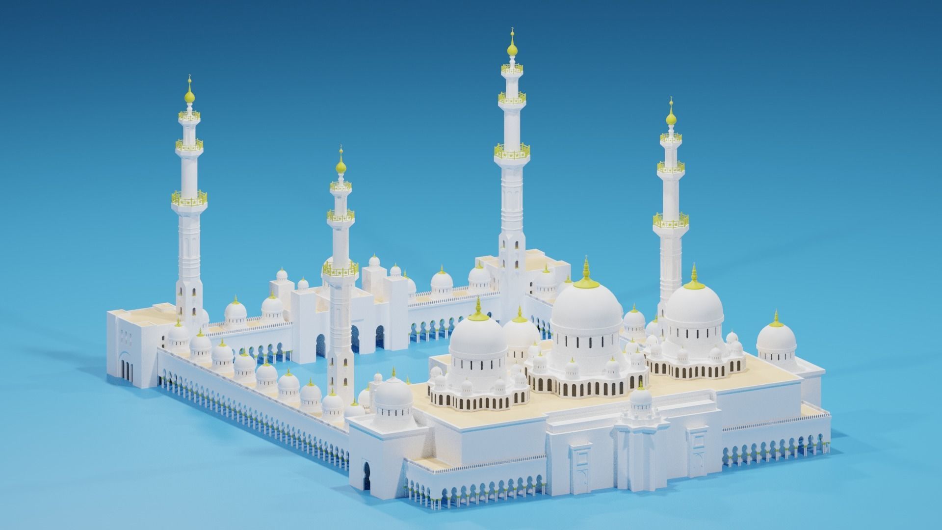 Sheikh Zayed Mosque Abu Dhabi UAE 3D model_5