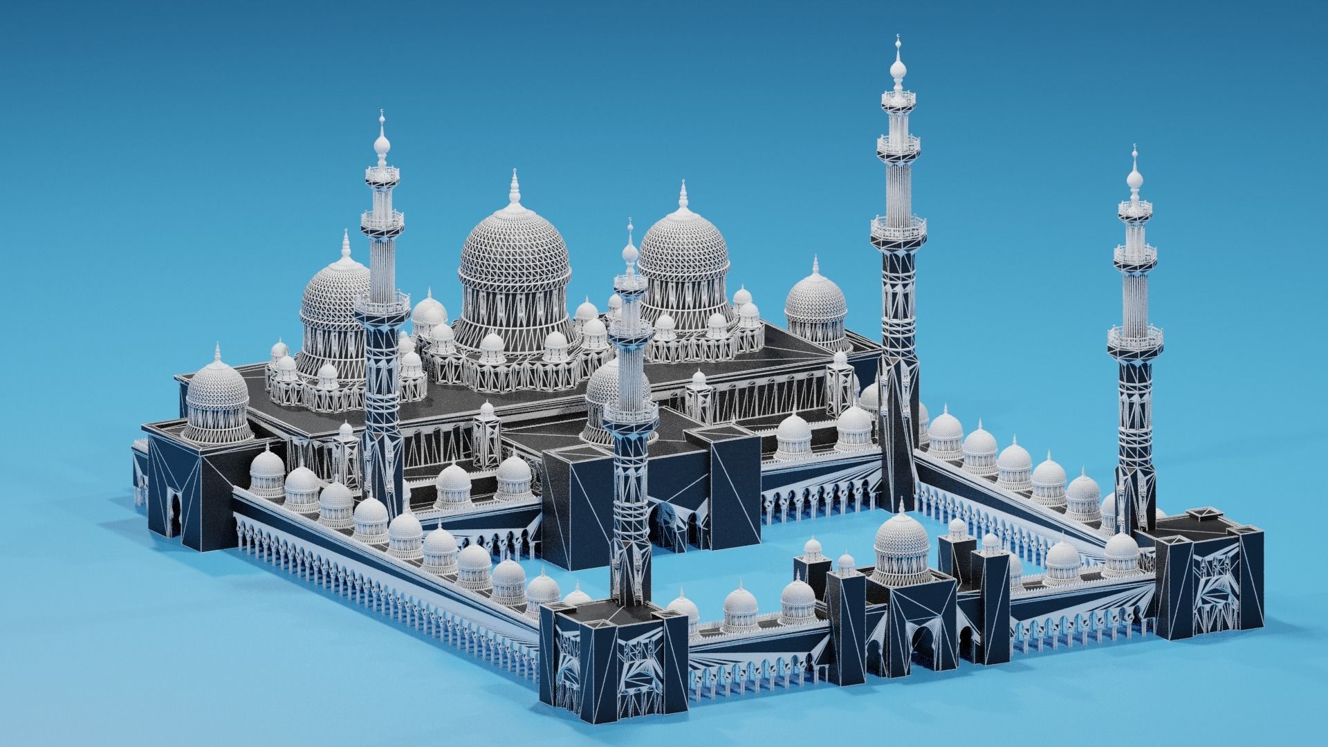 Sheikh Zayed Mosque Abu Dhabi UAE 3D model_9