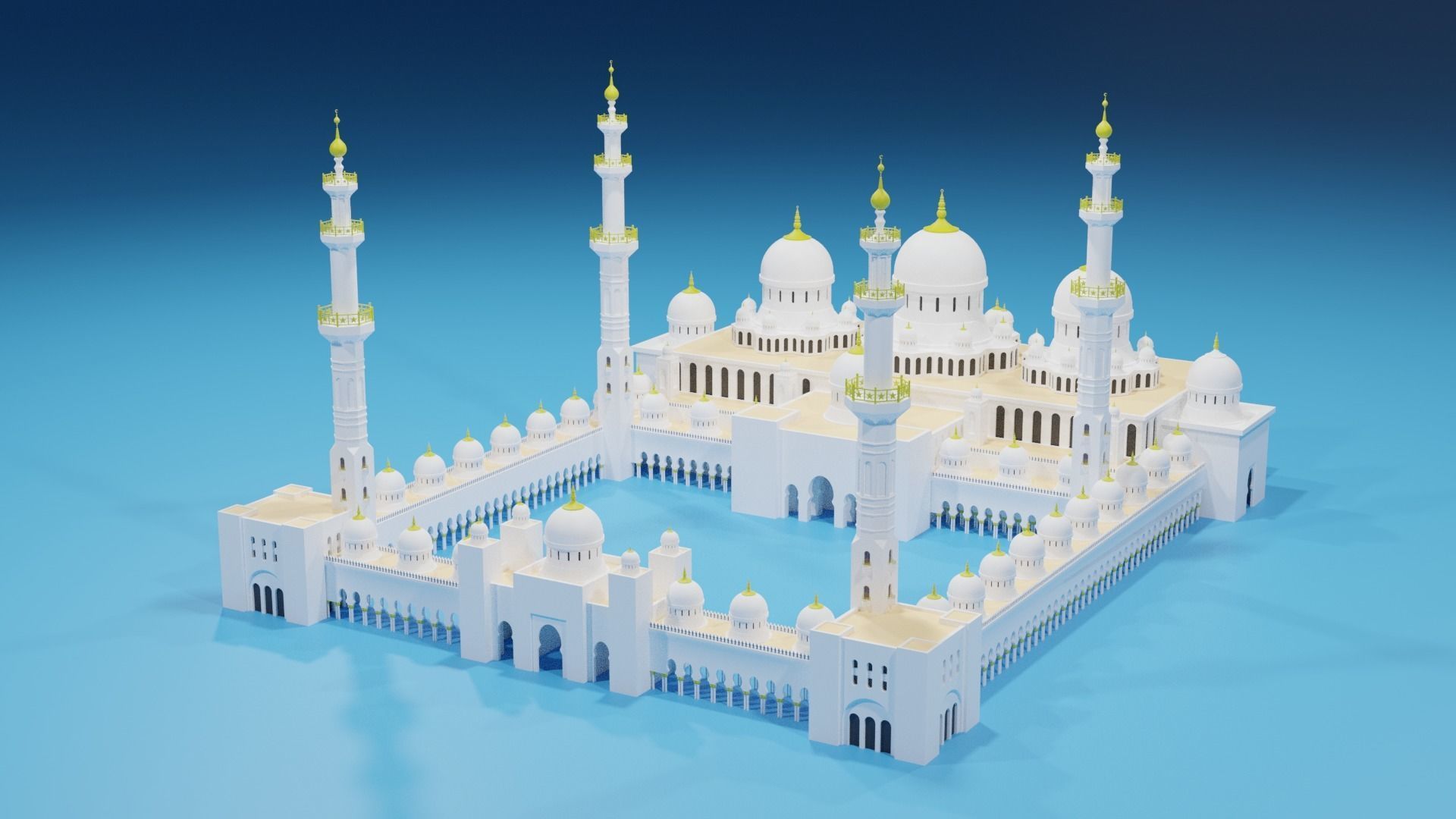 Sheikh Zayed Mosque Abu Dhabi UAE 3D model_2