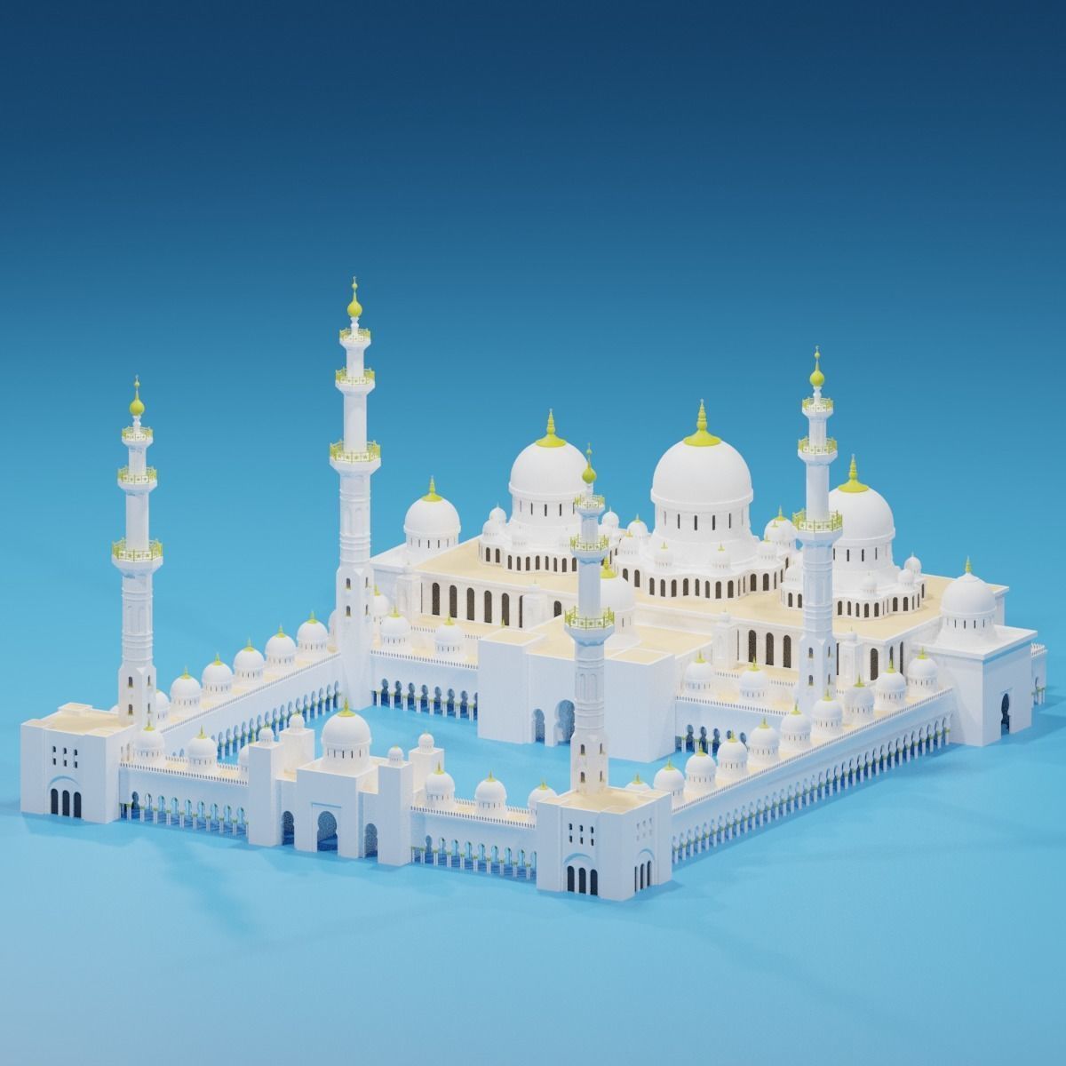 Sheikh Zayed Mosque Abu Dhabi UAE 3D model_13