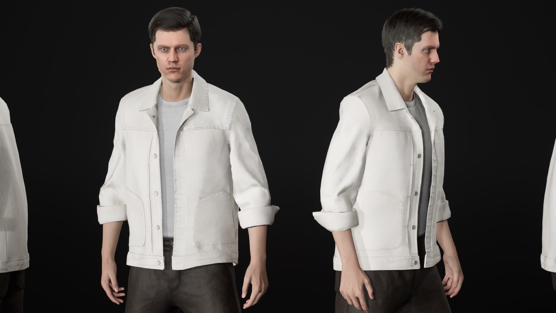 Man - Casual Outfit 10 - Modular - Rigged Low-poly 3D model_17