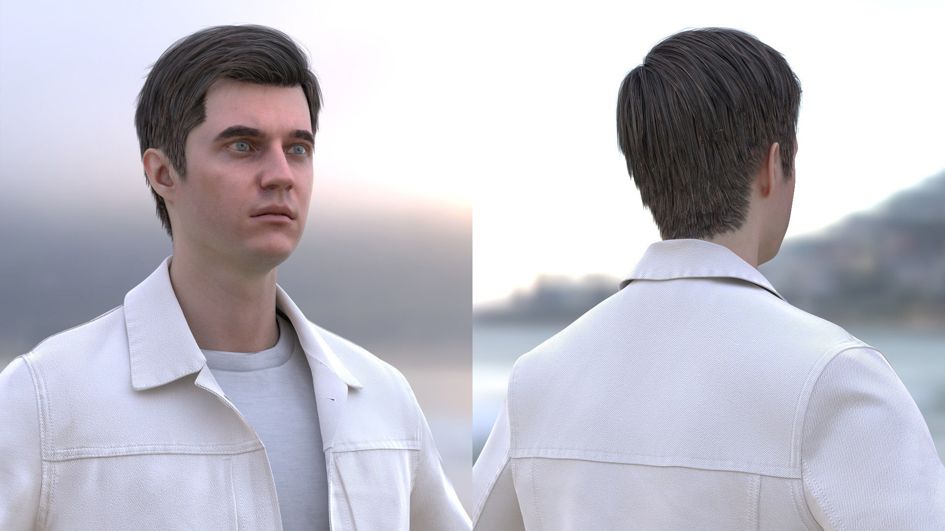 Man - Casual Outfit 10 - Modular - Rigged Low-poly 3D model_7