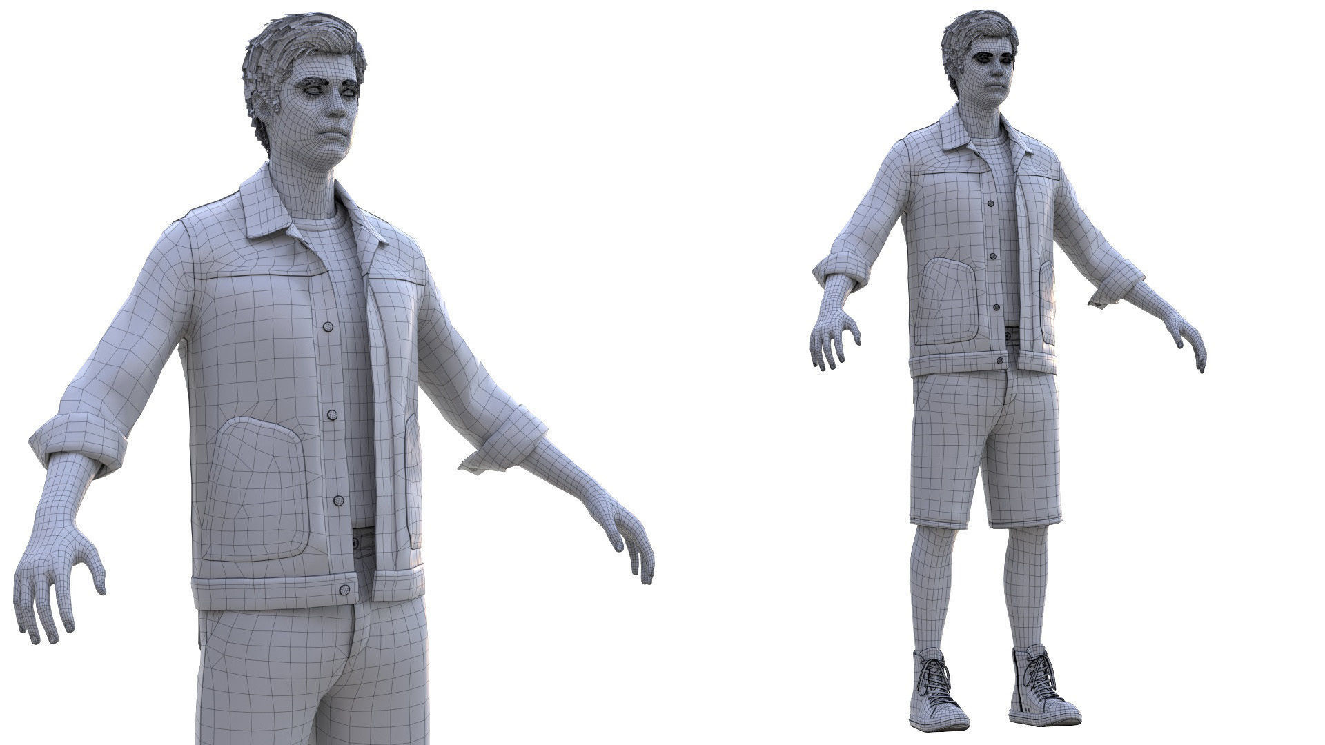 Man - Casual Outfit 10 - Modular - Rigged Low-poly 3D model_20