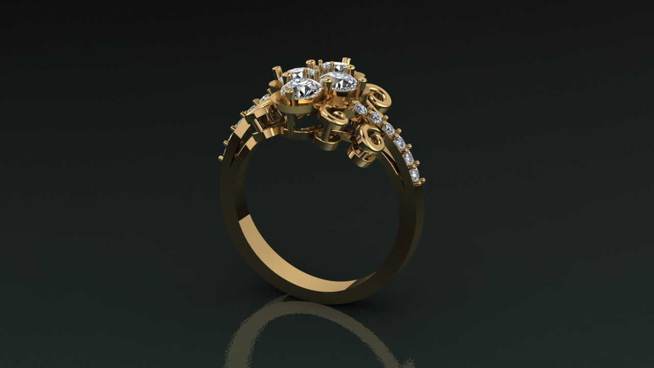 Ring girl simple 3D print model_1