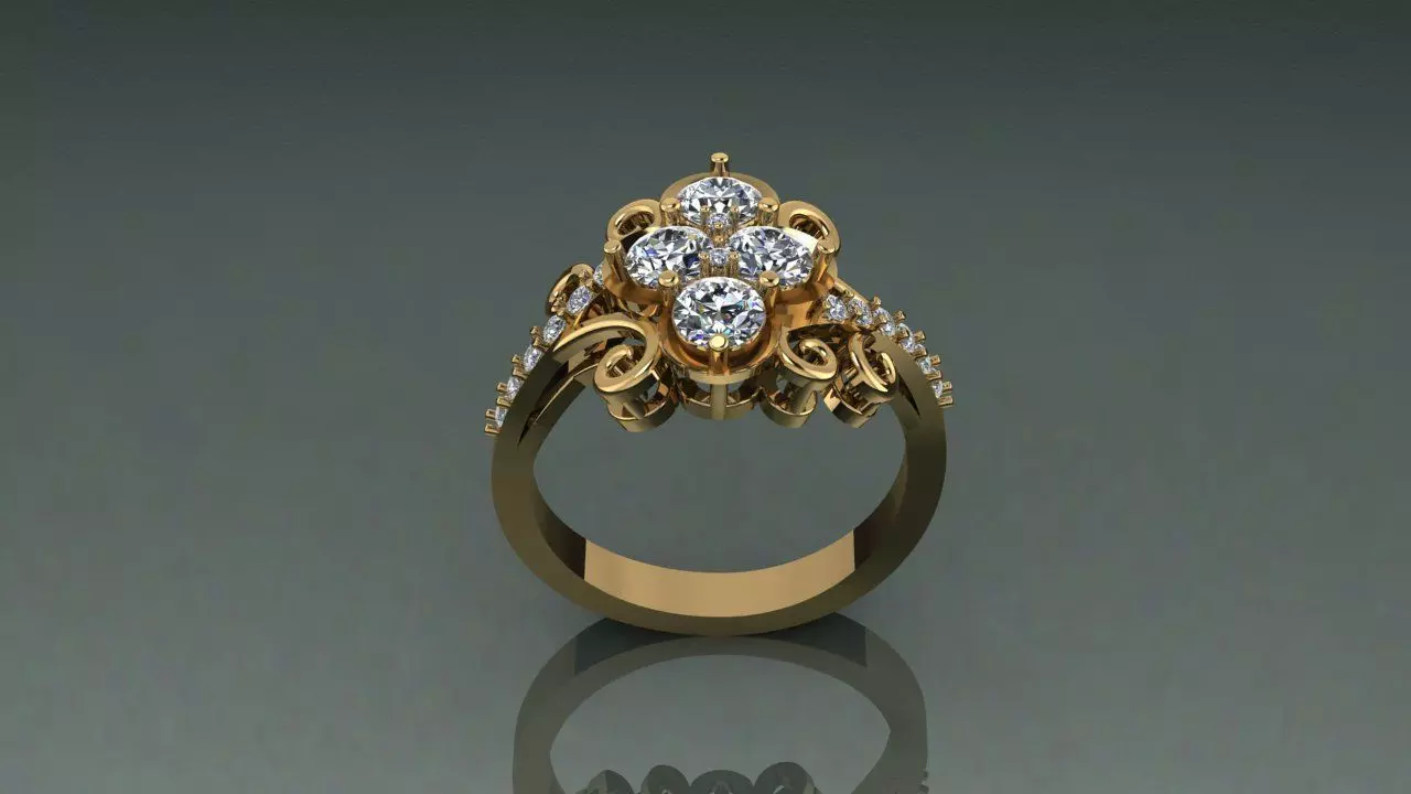 Ring girl simple 3D print model_0