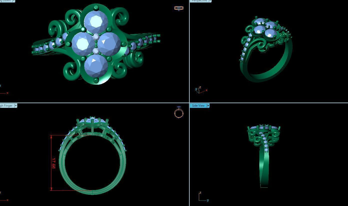 Ring girl simple 3D print model_6