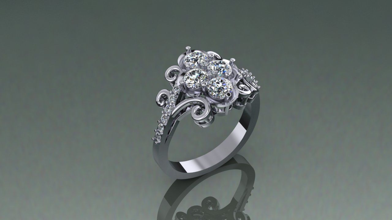 Ring girl simple 3D print model_3