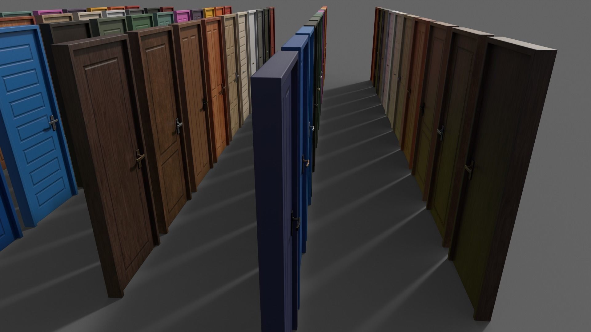 PBR Wood Door With Frame B Low-poly 3D model_12