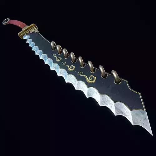 Jagged Dao Sword Low-poly 3D model
