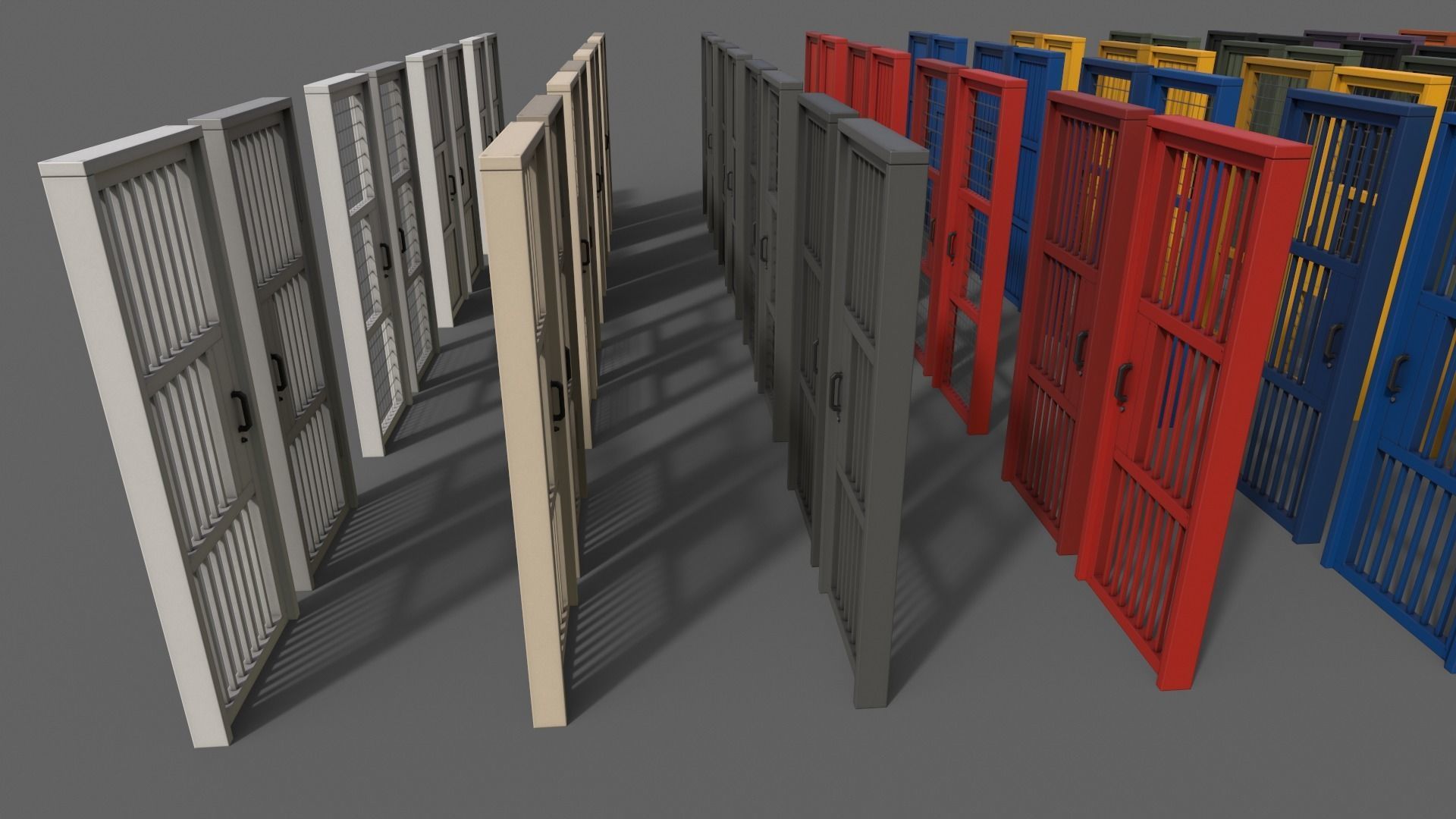 PBR Metal Door With Frame A Low-poly 3D model_9