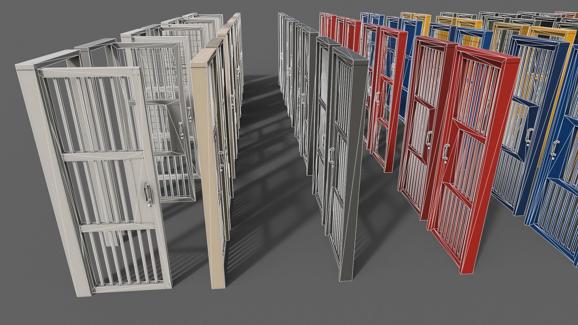 PBR Metal Door With Frame A Low-poly 3D model_11