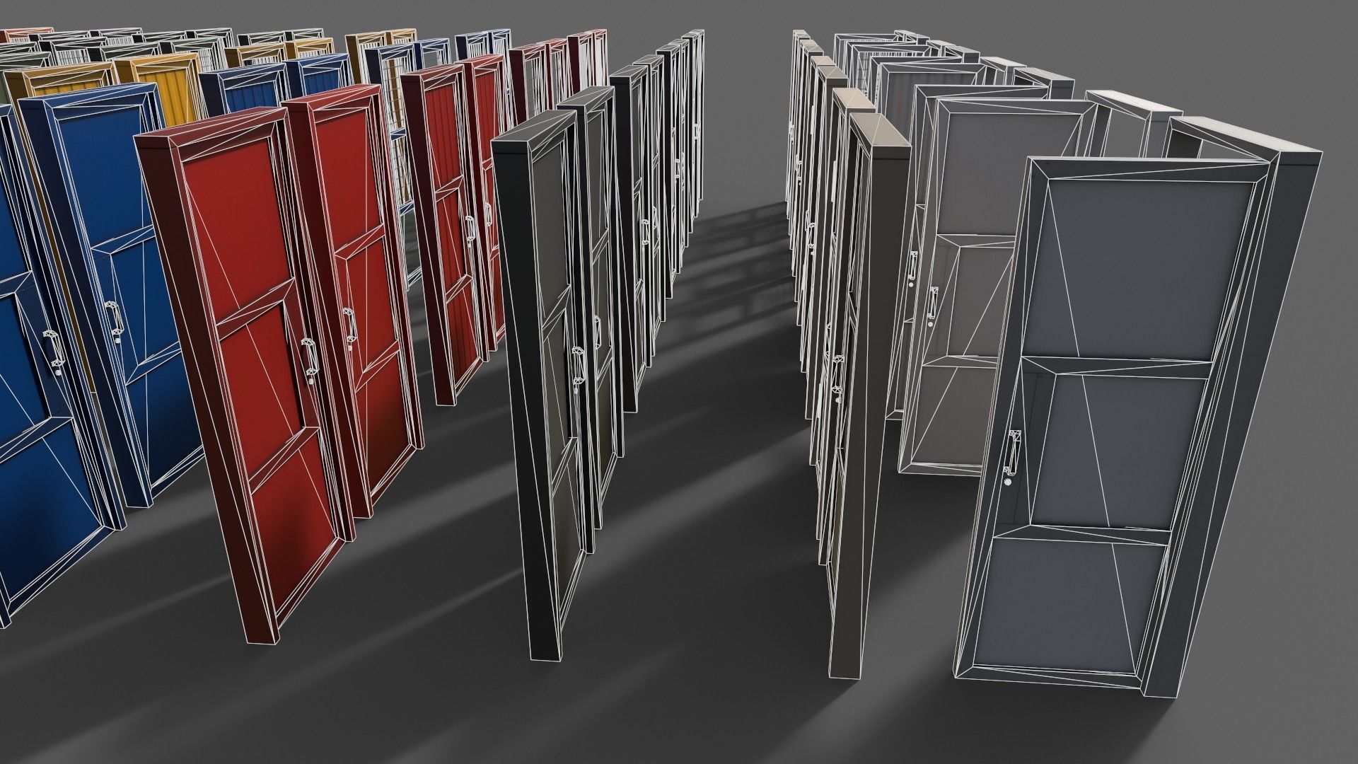 PBR Metal Door With Frame A Low-poly 3D model_14